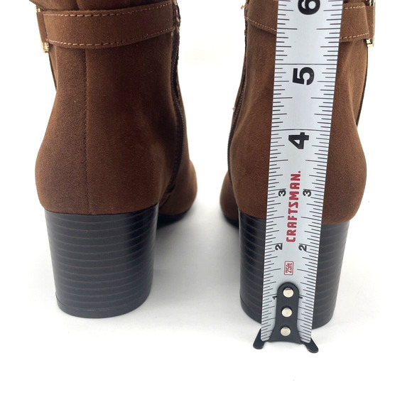 NWB Liz Claiborne 'LC RIGSBEE' Brown Faux Suede Zip Mid Calf Block Heel Boots 8M - Picture 8 of 16